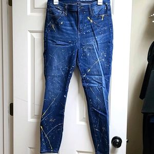 Paint Splattered High Waisted Jeans